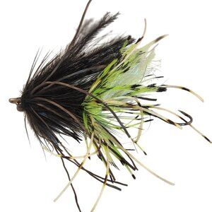 Handmade Black & Green Fishing Fly With Hook For Freshwater Or Saltwater Fishing
